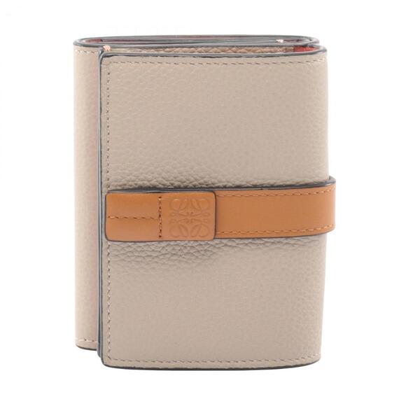 LOEWE Trifold Wallet Leather Women's Beige